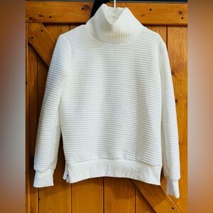 Cozy White Ribbed Turtleneck Sweater